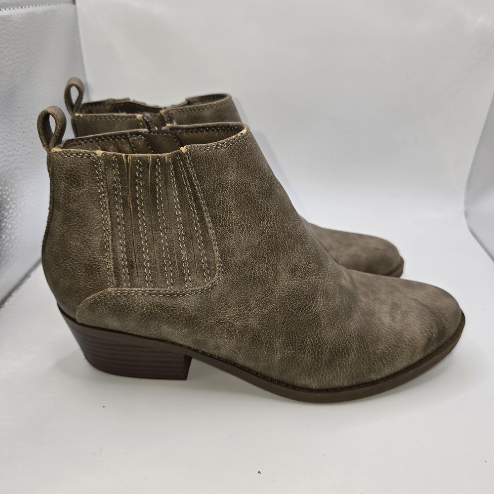 Kim Rogers Raya Boots Womens Size 6.5 Brown Ankle Zip Block Heel Booties Casual